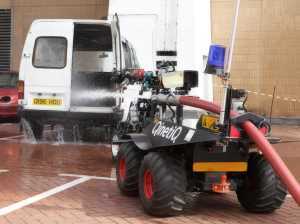 Robots used to fight fires involving Acetylene cylinders