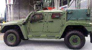 Cobhams new GD2049 multi-port antenna installed on a Thales Hawkei vehicle at MSPO Poland