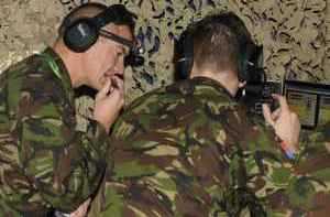 Trainees participating in a training scenario at RAF Waddington 